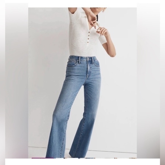 Madewell The Perfect Vintage Wide-Leg Blue Jeans - Picture 1 of 11